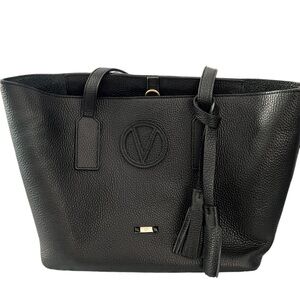 Mario Valentino black leather tote